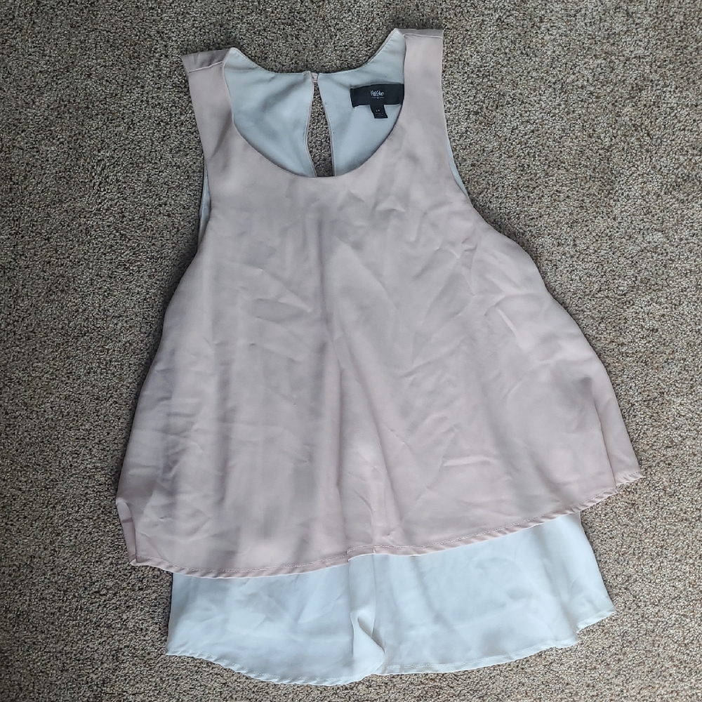 Mossimo Supply Co. Blush and White Layered Top